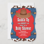 Western Cowboy Blue Baby shower Kaart (Voorkant)