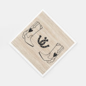 Western Cowboy Boot Country Wedding Wood Hoefijzer Servet (Hoek)