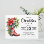 Western Cowboy Boot Kerstfeest Kaart (Staand voorkant)
