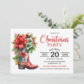 Western Cowboy Boot Kerstfeest Kaart (Staand voorkant)