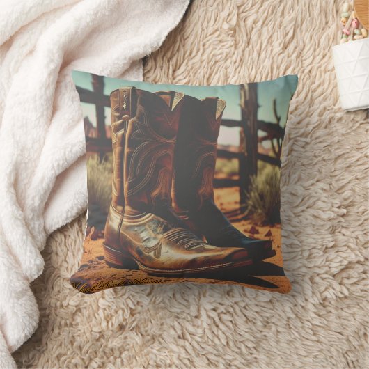  Western Cowboy Boots Sierkussen (Deken)