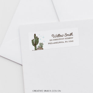 Western Cowboy Boy Baby shower Retouradres Etiket
