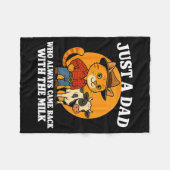 Western Cowboy Cat Just A Dad Who Came Back With M Fleece Deken (Voorkant (Horizontaal))