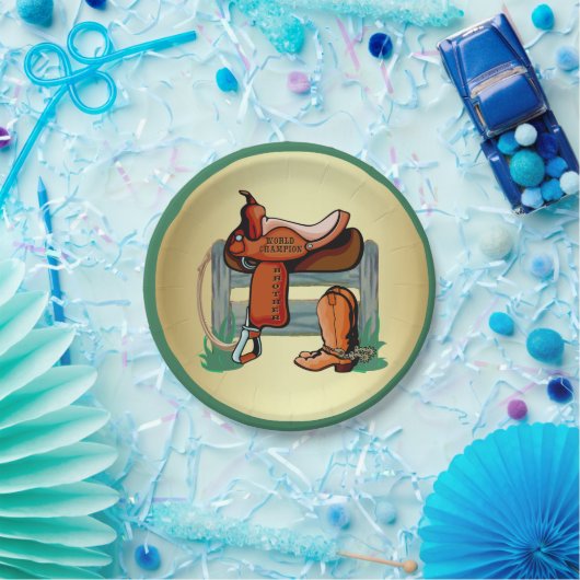 Western Cowboy Champion Brother Zadellaarzen Papieren Bordje (Feest)