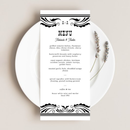 Western Cowboy Country Bruiloft Menu