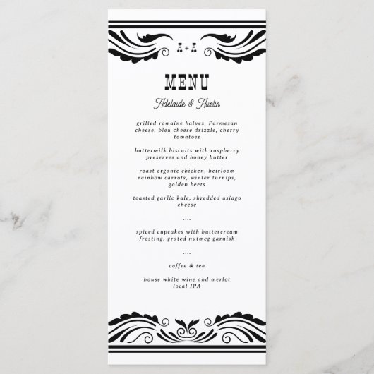  Western Cowboy Country Bruiloft Menu (Voorkant)