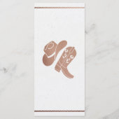 Western Cowboy Country Rustiek Trouwmenu Menu (Achterkant)