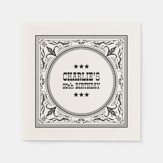  Western Cowboy Country Verjaardagsfeest Servet (Voorkant)