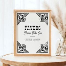 Western Cowboy Country Wedding Favors teken Poster