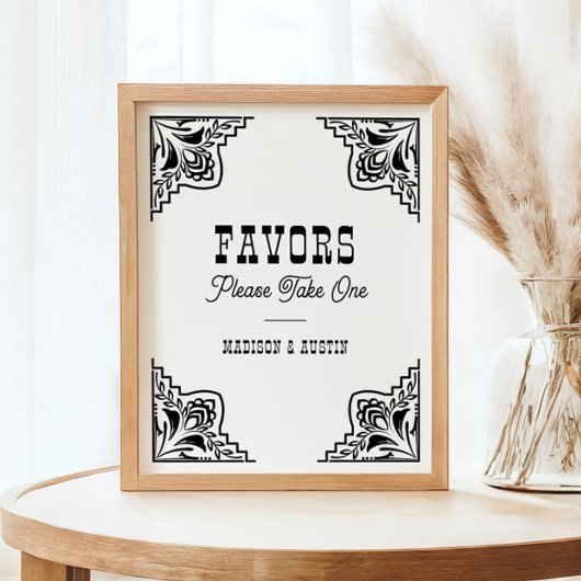 Western Cowboy Country Wedding Favors teken Poster