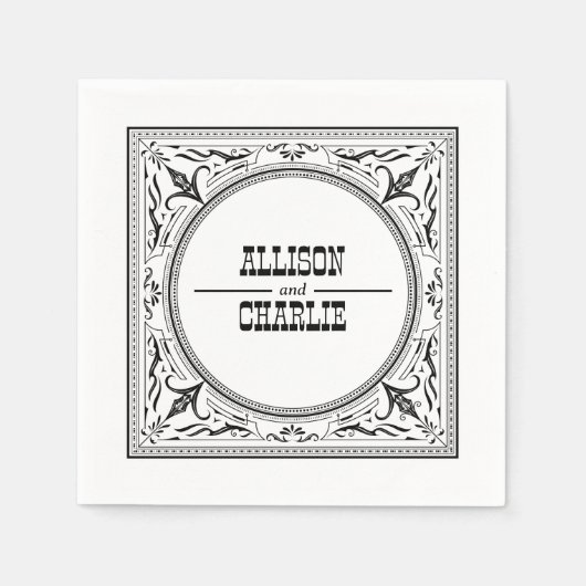  Western Cowboy Country Wedding Napkins Servet (Voorkant)