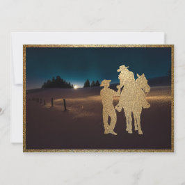 Western Cowboy Cowgirl Bruiloft Nodig Verloving ui Kaart