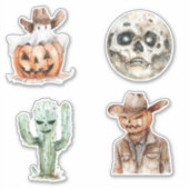 Western Cowboy Cowgirl Halloween Sticker (Voorkant)