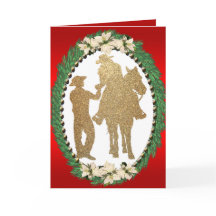Western Cowboy Cowgirl Paard Wenskaart