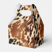 Western Cowboy Cream Bruin Zwart Koeienhuid Bedankdoosjes (Achterkant)