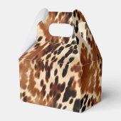 Western Cowboy Cream Bruin Zwart Koeienhuid Bedankdoosjes (Voorkant Zijde)