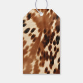 Western Cowboy Cream Bruin Zwart Koeienhuid Cadeaulabel (Achterkant)