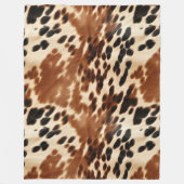 Western Cowboy Cream Bruin Zwart Koeienhuid Fleece Deken (Voorkant)