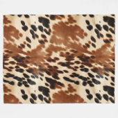 Western Cowboy Cream Bruin Zwart Koeienhuid Fleece Deken (Voorkant (Horizontaal))