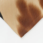 Western Cowboy Cream Bruin Zwart Koeienhuid Fleece Deken (Hoek)