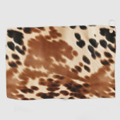 Western Cowboy Cream Bruin Zwart Koeienhuid Golfhanddoek (Horizontaal)