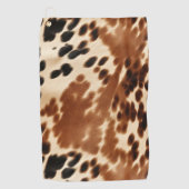 Western Cowboy Cream Bruin Zwart Koeienhuid Golfhanddoek (Voorkant)
