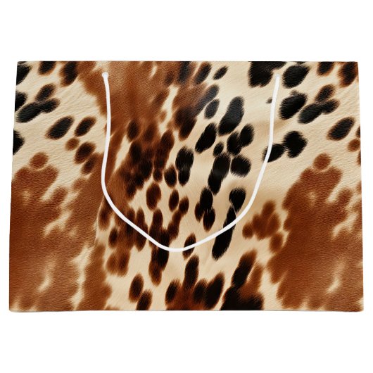 Western Cowboy Cream Bruin Zwart Koeienhuid Groot Cadeauzakje (Voorkant)