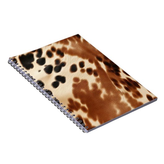 Western Cowboy Cream Bruin Zwart Koeienhuid Notitieboek (Rechterzijde)