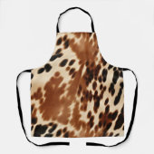 Western Cowboy Cream Bruin Zwart Koeienhuid Schort (Voorkant)