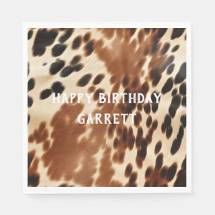 Western Cowboy Cream Bruin Zwart Koeienhuid Servet