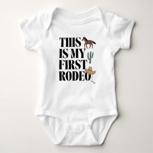 Western Cowboy Dit Is Mijn Eerste Rodeo Baby Romper