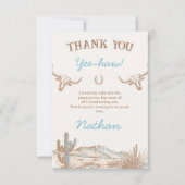  Western Cowboy Eerste Rodeo 1e Verjaardag Bedankkaart (Voorkant)