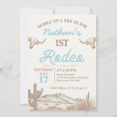  Western Cowboy Eerste Rodeo 1e Verjaardag Kaart (Voorkant)