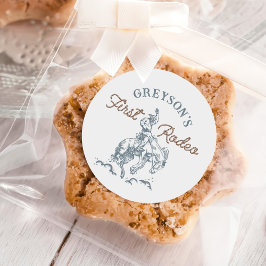  Western Cowboy Eerste Rodeo 1e Verjaardag Ronde Sticker