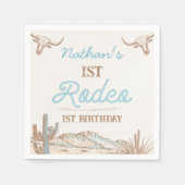  Western Cowboy Eerste Rodeo 1e Verjaardag Servet (Voorkant)