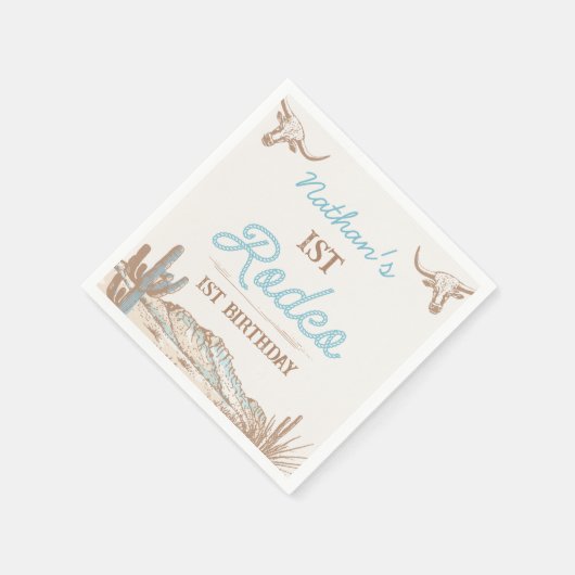 Western Cowboy Eerste Rodeo 1e Verjaardag Servet (Hoek)