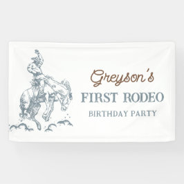  Western Cowboy Eerste Rodeo 1e Verjaardag Spandoek