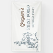 Western Cowboy Eerste Rodeo 1e Verjaardag Spandoek (Verticaal)