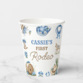 Western Cowboy First Rodeo Birthday Party Papieren Bekers (Achterkant)