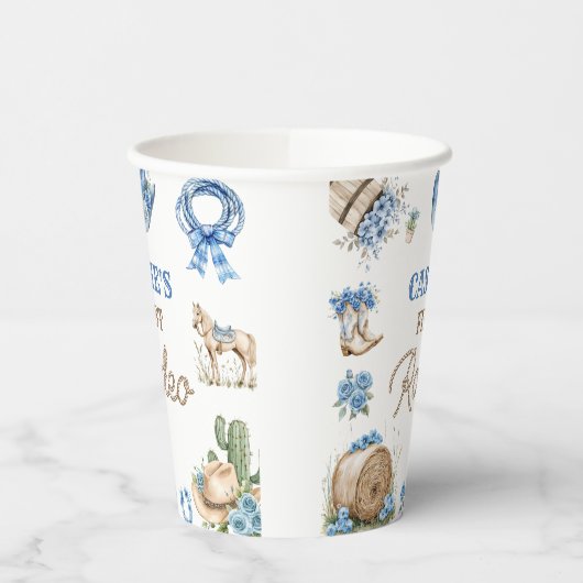 Western Cowboy First Rodeo Birthday Party Papieren Bekers (Links)