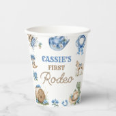 Western Cowboy First Rodeo Birthday Party Papieren Bekers (Voorkant)