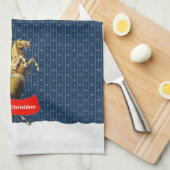  Western cowboy fokpaard kerst Theedoek (Quarter Fold)