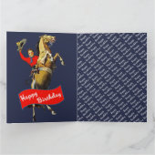  Western cowboy fokpaard Verjaardag Kaart (Binnen)