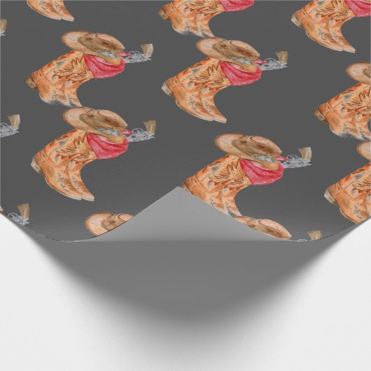 Western cowboy Gear Pattern Cadeaupapier (Hoek)