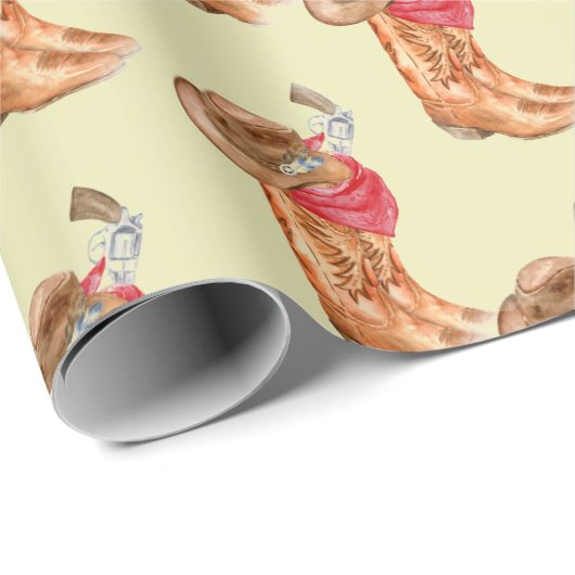 Western cowboy Gear Pattern Cadeaupapier (Rol Hoek)