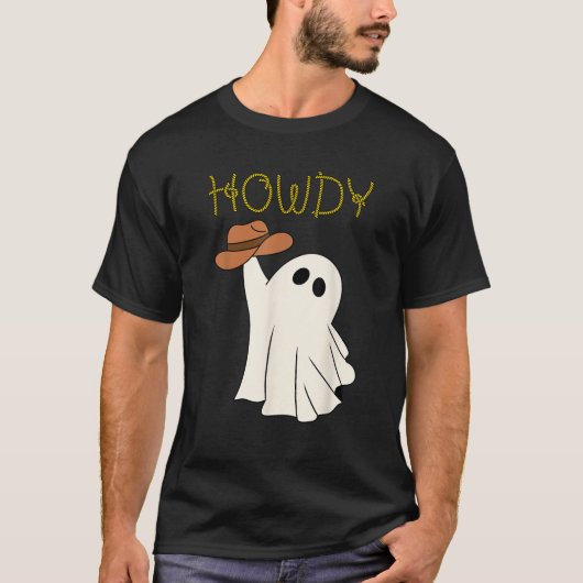 Western Cowboy Ghost Howdy Cute Country Halloween  T-shirt (Voorkant)