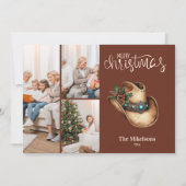 Western Cowboy Hat Christmas 3 Photo   Feestdagenkaart (Voorkant)