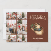 Western Cowboy Hat Christmas 9 Photo   Feestdagenkaart (Voorkant)