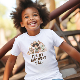 Western Cowboy Het is mijn verjaardag jongens T-shirt