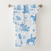Western Cowboy Horse Cactus Desert Toile
